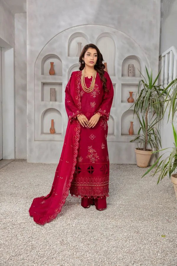 3 PIECE LAWN EMBROIDERED SUIT (Unstitched)