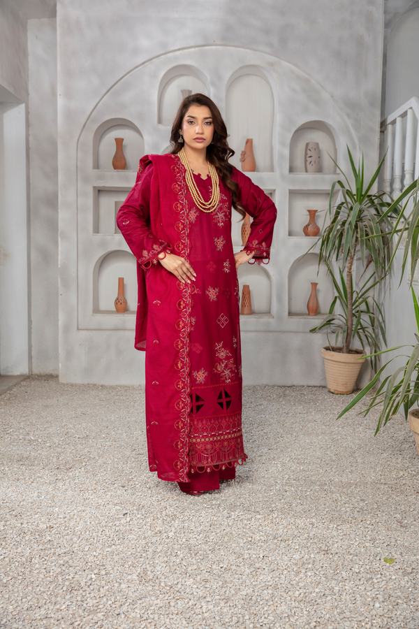 3 PIECE LAWN EMBROIDERED SUIT (Unstitched)