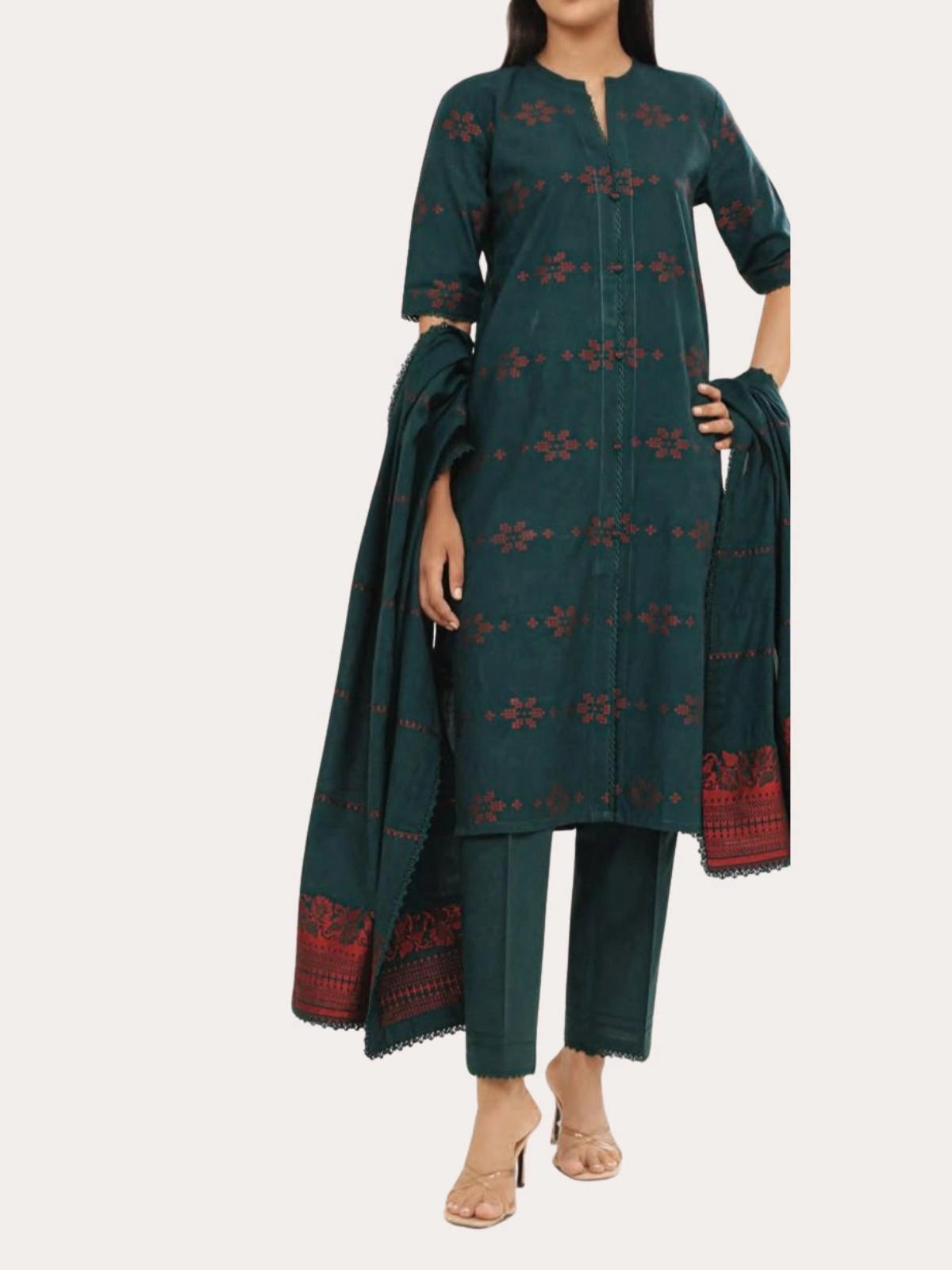 3 PIECE LAWN JACQUARD SUIT (Unstitched)