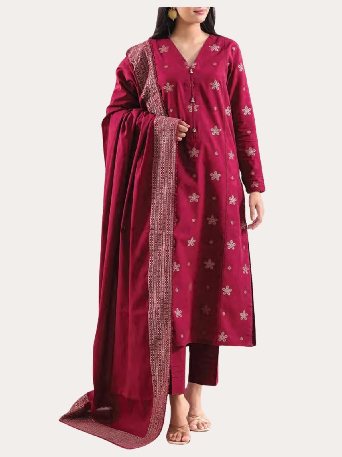 3 PIECE LAWN JACQUARD SUIT (Unstitched)