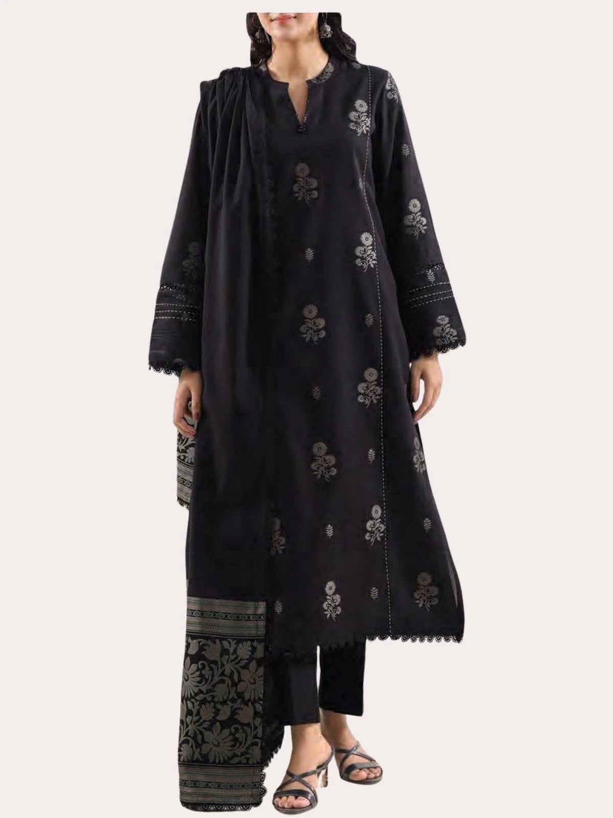 3 PIECE LAWN JACQUARD SUIT (Unstitched)