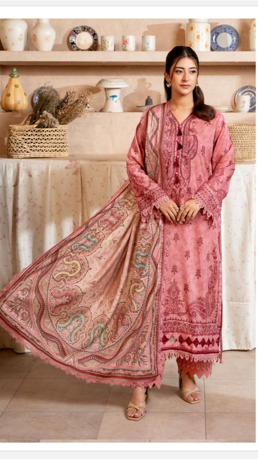 3 PIECE LINEN PRINTED SUIT (Unstitched)