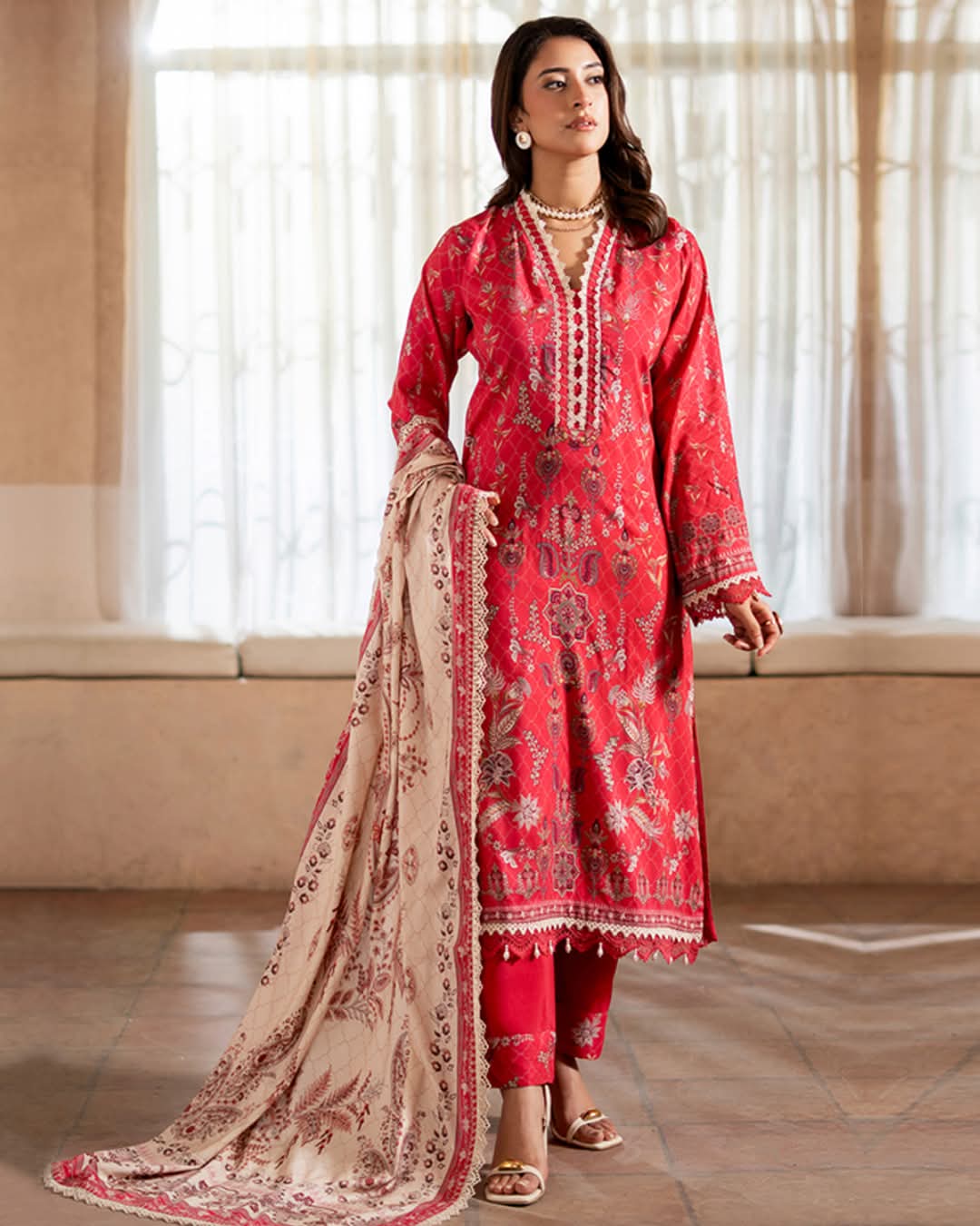 3 PIECE LINEN PRINTED SUIT (Unstitched)