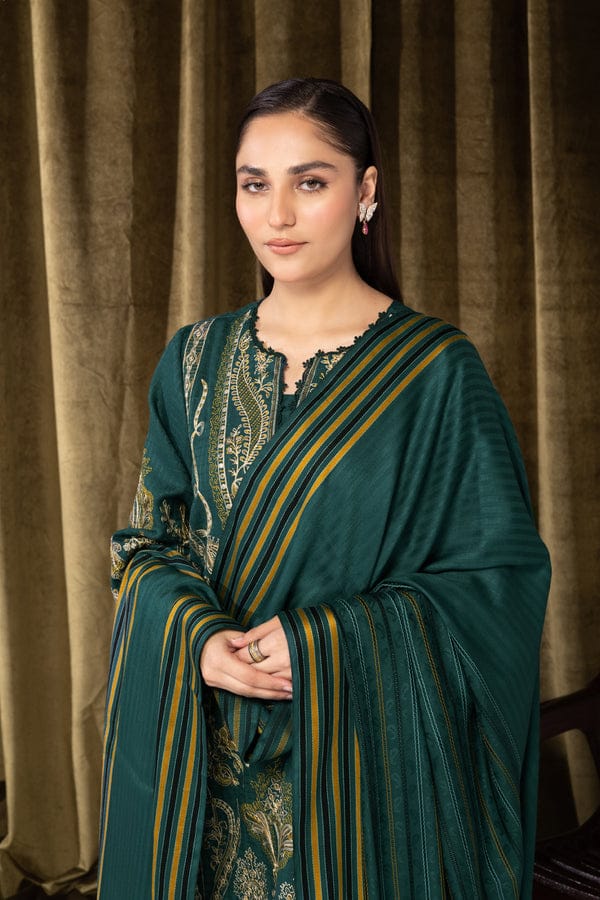 3 PIECE PEACH LEATHER EMBROIDERED (Unstitched)