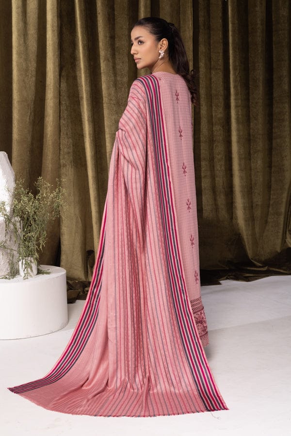 3 PIECE PEACH LEATHER EMBROIDERED (Unstitched)