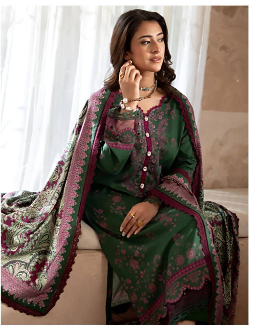 3 PIECE LINEN PRINTED SUIT (Unstitched)