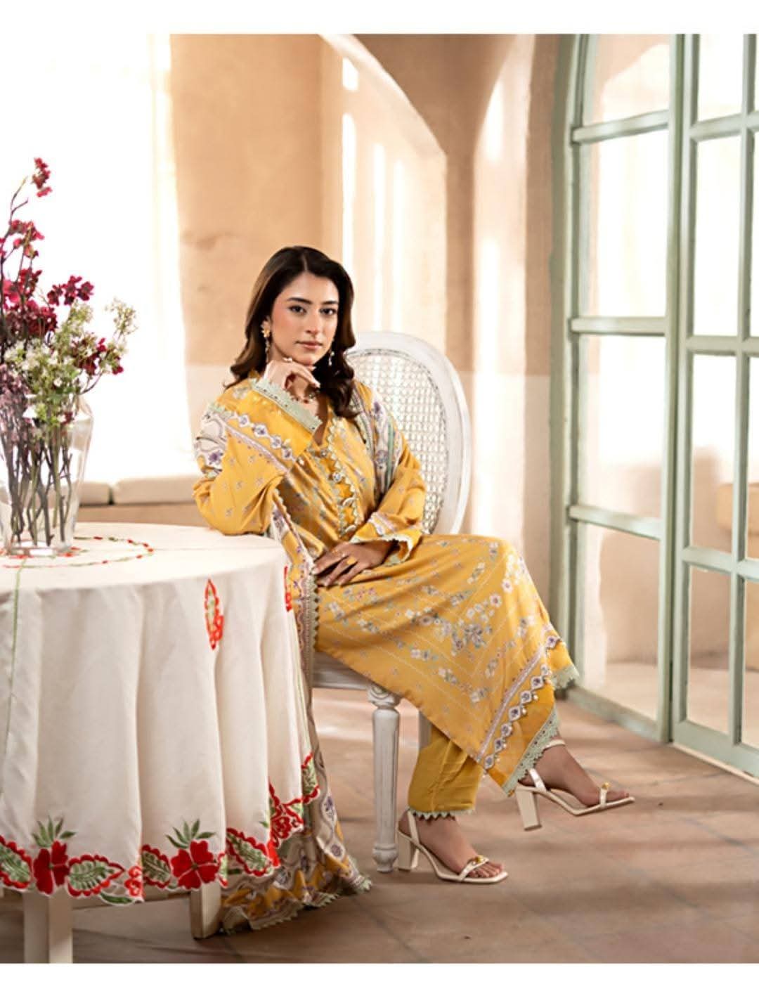 3 PIECE LINEN PRINTED SUIT (Unstitched)